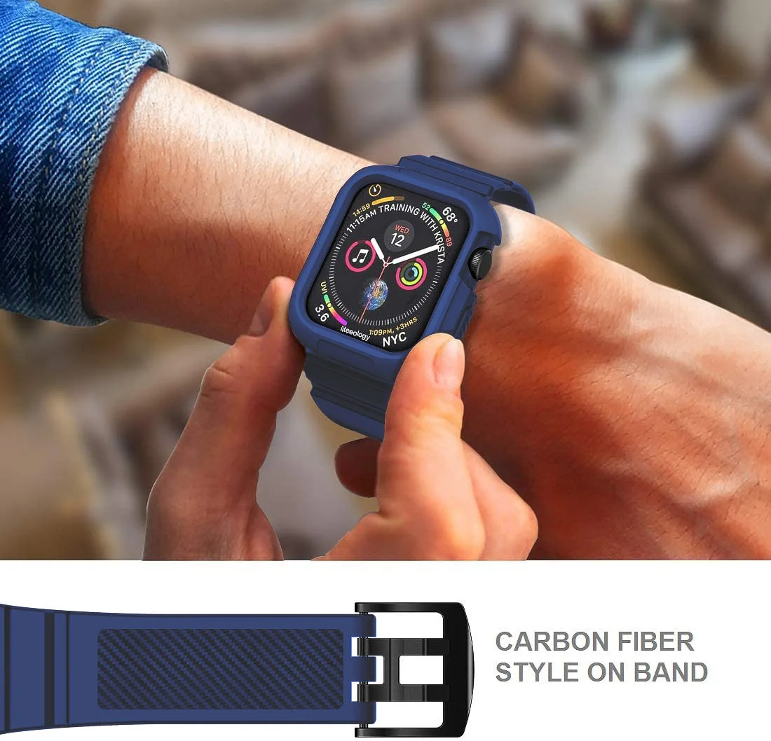 

Прочный армированный защитный чехол для Apple Watch 40 мм 44 мм 42 мм Iwatch Apple Watch Series 4 5 ТПУ Мягкий противоударный защитный чехол