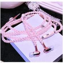 50 шт жемчужное ожерелье украшения для наушников гарнитура с микрофоном наушник для iPhone ювелирные изделия бусы наушники для samsung