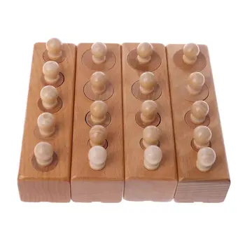 

1 Set Wooden Cylinder Montessori Socket Blocks Blocks Toy For Baby Educational Development Practice Senses N28_E