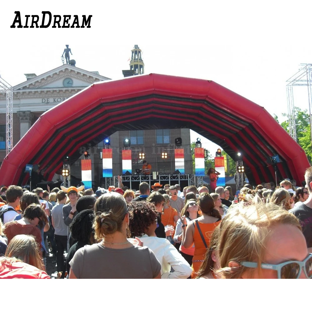 Бесплатная доставка, 8x5 м, надувная сценическая крышка, палатки для мероприятий, яркая выставочная витрина, шатер для уличных музыкальных концертных мероприятий