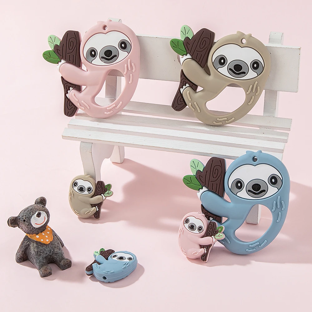 TYRY.HU Silicone Teethers Baby Cute Cartoon Sloth/Hot Air Balloon/Baseball Shape Baby Teether Dummy Cartoon For Pacifier Chains teething toys silicone teething toys baby teething toys silicone teether