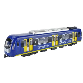 

1:87 Simulation Pull Back Car Sand Table Commuting Alloy Train Model (Single Carriage) Educational Toy For Kid Adult - Blue Red