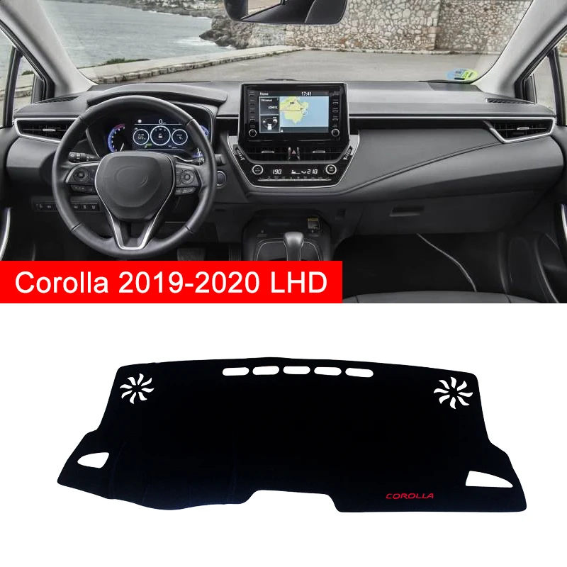 Для Toyota Corolla LHD/RHD чехол на приборную панель автомобиля коврик Избегайте подстилки под светильник солнцезащитный Ковер Анти-УФ чехол аксессуары для интерьера - Название цвета: LHD Black Side