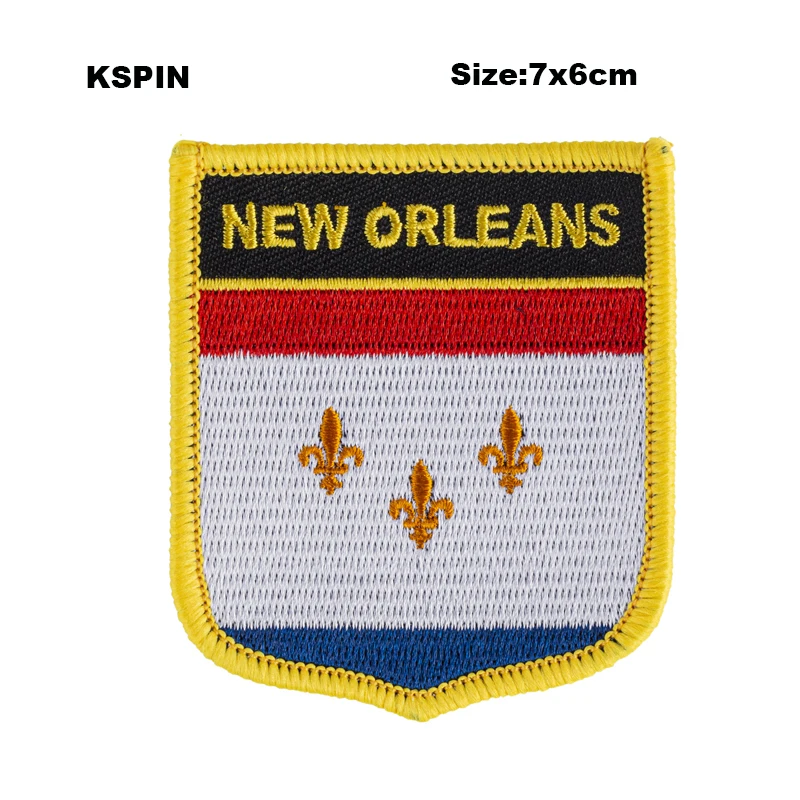 New Orleans Shield Shape Flag patches embroidered flag patches national