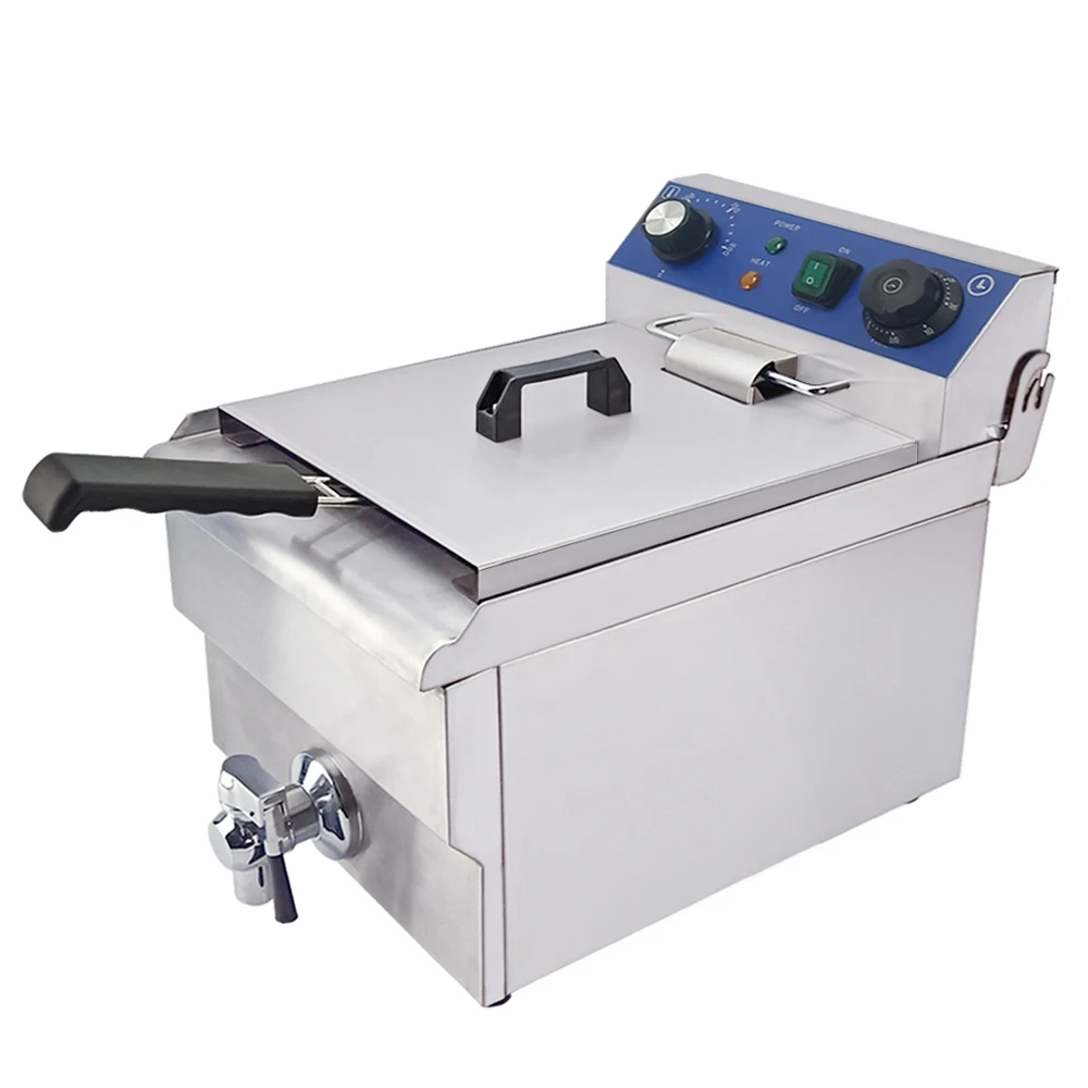 

TAIMIKO 3KW Electric Deep Fryer Commercial Manual Control Single Tank Deep Fryer With Timing Square Kitchen Fryer