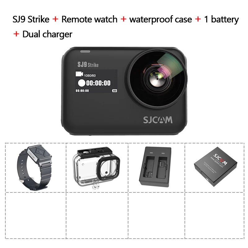 option 5 Оригинальная Экшн-камера SJCAM SJ9 Strike 4K supersmoth GYRO/EIS Водонепроницаемая беспроводная зарядка потоковая sj9 Спортивная камера - Цвет: option 5