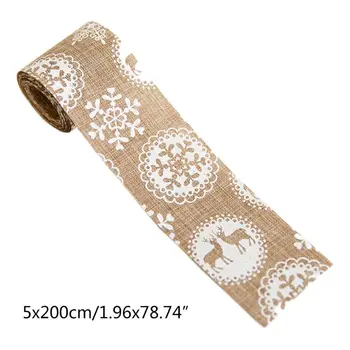 

Natural Burlap Christmas Tree Linen Bow-knot Making Ribbon Rolls Simple Design