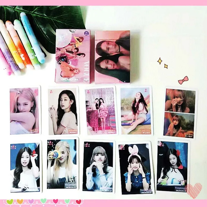 54Pcs/set KPOP Blackpink LOMO Card Pictures Photo Card Postcard Pictures Stationery Decoration Supplies Fan Gifts