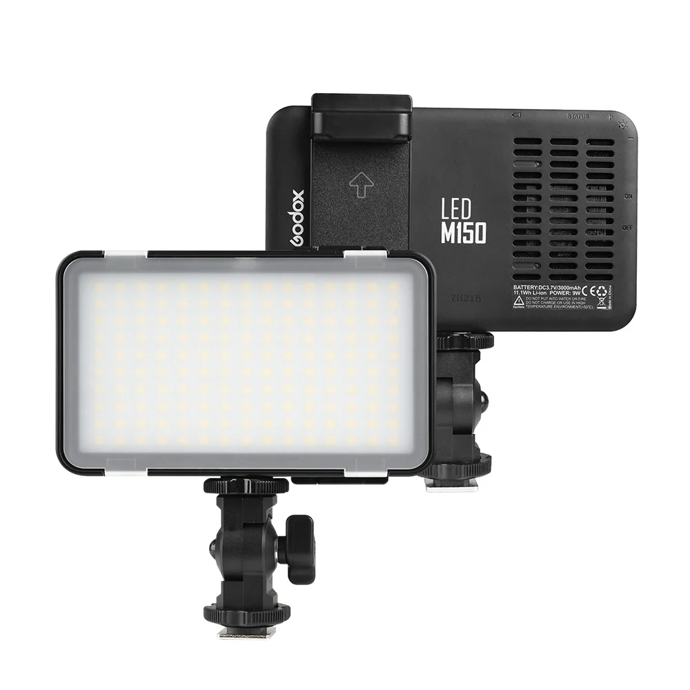 Godox Мини светодиодный вспышка для видеокамеры 5600K приглушаемая Фотографическая заполняющая лампа с регулируемым кронштейном для крепления телефона
