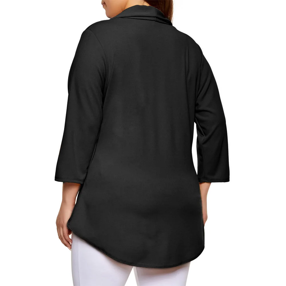6XL размера плюс, осень, приталенный, для женщин, деловой, для офиса, для работы, блейзер, открытая спереди, зубчатый, для девушек, однотонный, черный, пальто, женский, модный блейзер