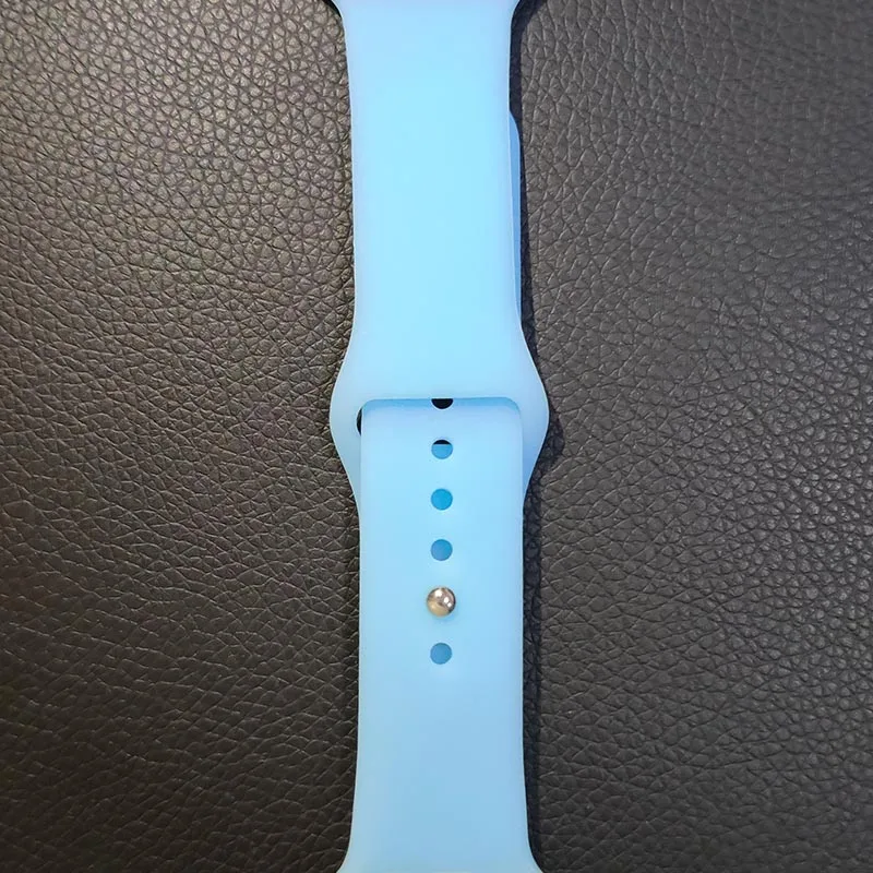 soft Silicone Sports Band for Apple Watch 4 3 2 1 38MM 42MM Bands Rubber Watchband Strap for Iwatch series 4 40mm 44mm - Цвет ремешка: sky blue