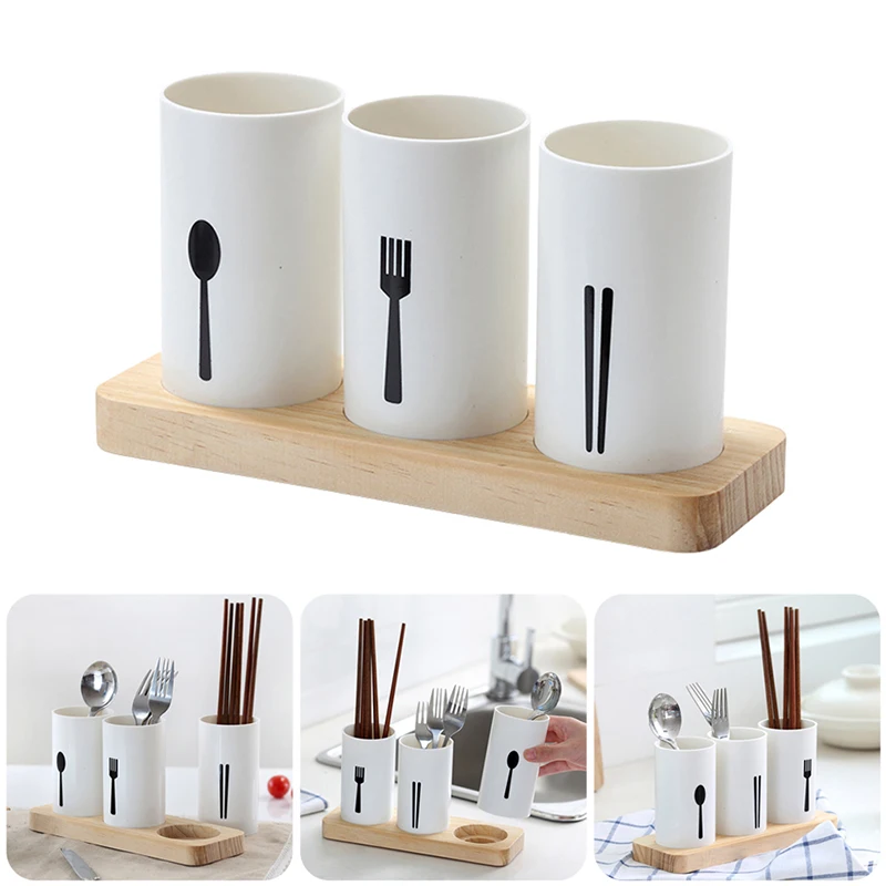 Spoon Holder Drain Rack Desktop Tableware Storage Rack Spoons Knife Storage Box Wooden Table Cutlery Container Kitchen Organizer 18 Spoon Holder Drain Rack Desktop Tableware Storage Rack Spoons Knife Storage Box Wooden Table Cutlery Container Kitchen Organizer
