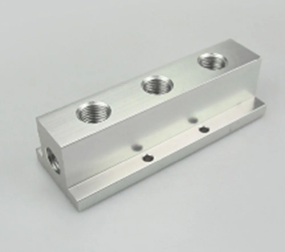 Push Fit 8mm 2/3/4/5 Way Solid Aluminum T-Shape Air Manifold Block Splitter 
