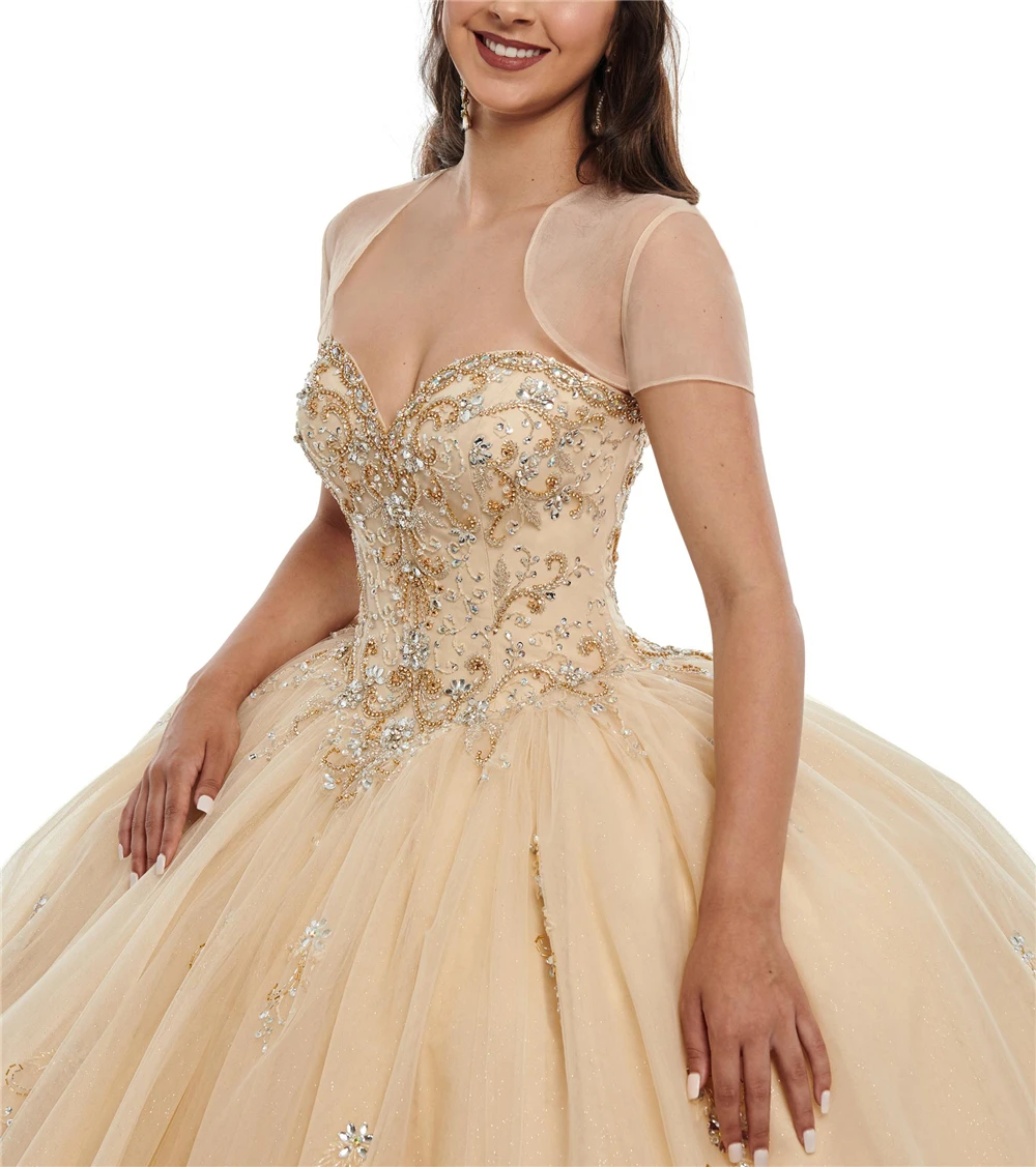 Пышное Бальное платье из тюля с вышивкой бисером Vestido Вечерние платья на заказ