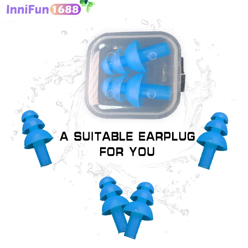 

1pair Christmas Tree Earplugs, Swimming Earplugs, Waterproof And Noise Reduction, Box Silicone Earplugs