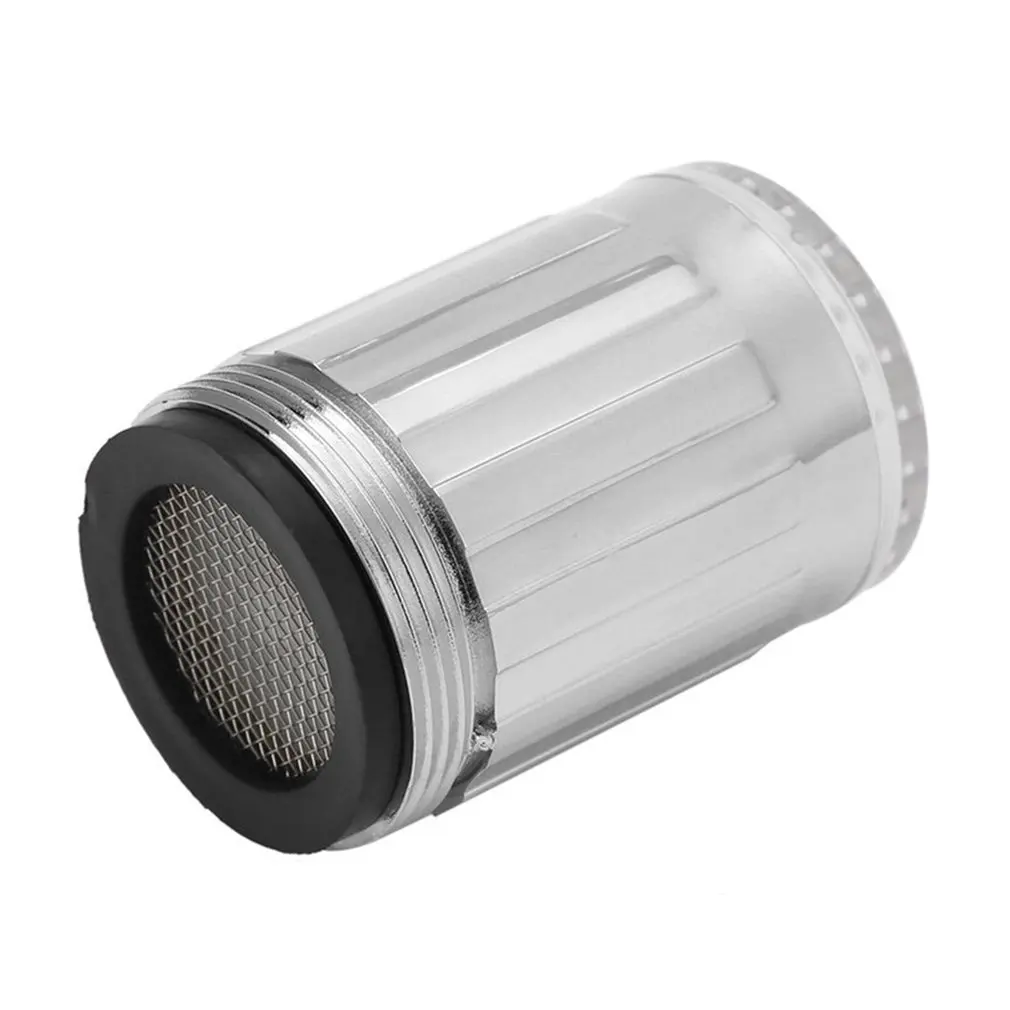 3 Color LED Light Change Faucet Shower Water Tap Temperature Sensor No Battery Water Faucet Glow Shower Left Screw