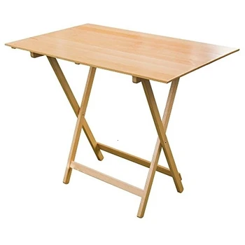 

FRASM Tavolo a Strisce Naturale, Legno, 60x100 cm