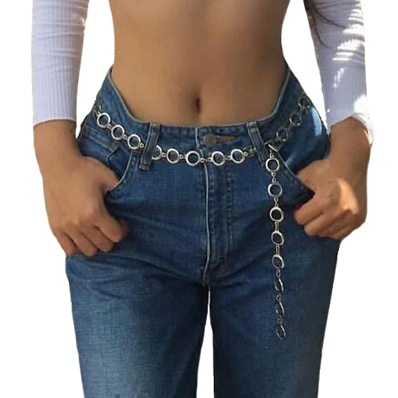 

Punk Gold Silver Waist Chain Belt Metal Belts For Women Ketting Ceinture Femme Dress Cintura Donna