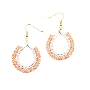 

WT-E616 Wholesale Colorful Water Drop Miyuki Beads Earrings Colored Glass Beads Woven Earrings Women Fashion Jewelry Earrings