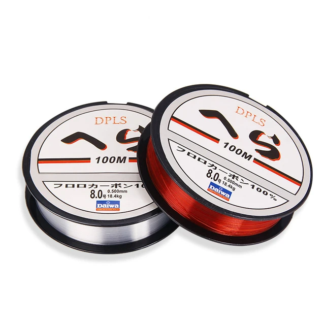New 100M fluorocarbon fishing line red / transparent two colors 0.4-8.0  carbon fiber lead fishing line pesca - AliExpress