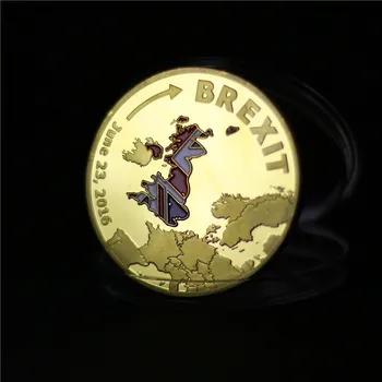 

The 2016 Brexit badge England exit the European 24K real gold plated Coin 40 x 3 mm decoration coins