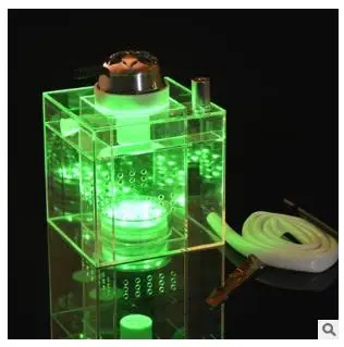 

Transparent Acrylic Hookah Shisha Pipe Narguile Nargile Chicha Smoking Water Pipes With LED Light Club Bar Party Accessories