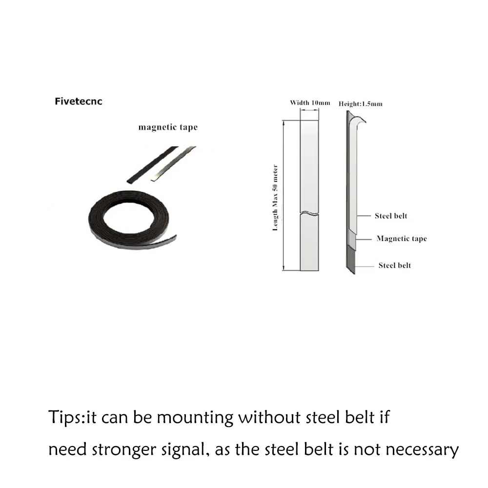 1 + 1mm Hohe Genauigkeit Magnetische Band TR10 Pole Länge 1mm Streifen Größe 10*1,5mm für sensor Drehmaschine Holzbearbeitung Stein – Detail 4