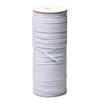

100/200 Yards Length DIY Braided Elastic Band Cord Knit Band Sewing 3/6mm for Sewing Craft Mask Making