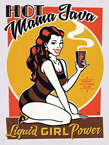

Hot Mama Java Decor Signs 8x12 Inch Metal Tin Sign