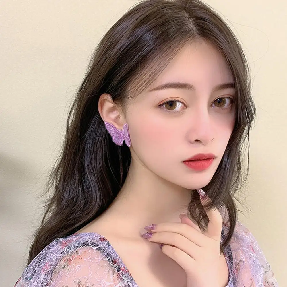 Purple Flower butterfly Fruit Stud Cute Crystal Grape Earrings For Women purple series Charms Earings Girl Gifts Fashion Jewelry | Украшения
