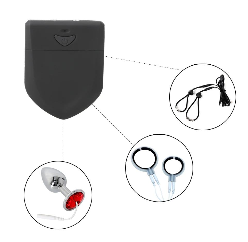 OLO Double Output Remote Electric Shock Host Electro Stimulation Clitoris Nipple Stimulator Medical Themed Toys Accessories
