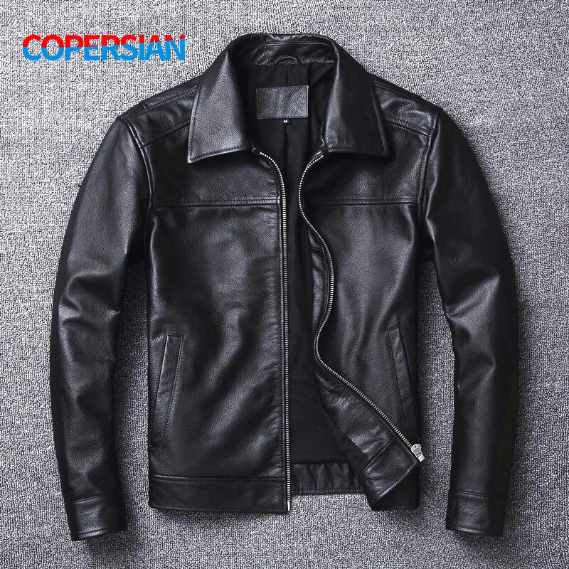 Men Leather Jacket Asian size S-6XL