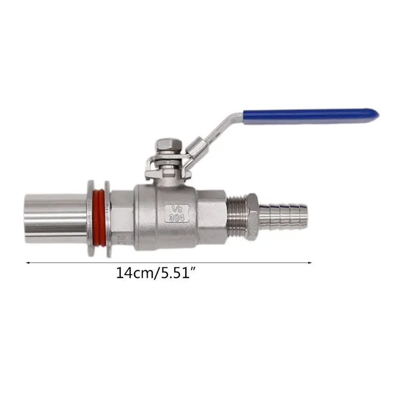 

1/2\" 304 stainless steel welding-free compact ball valve and barb
