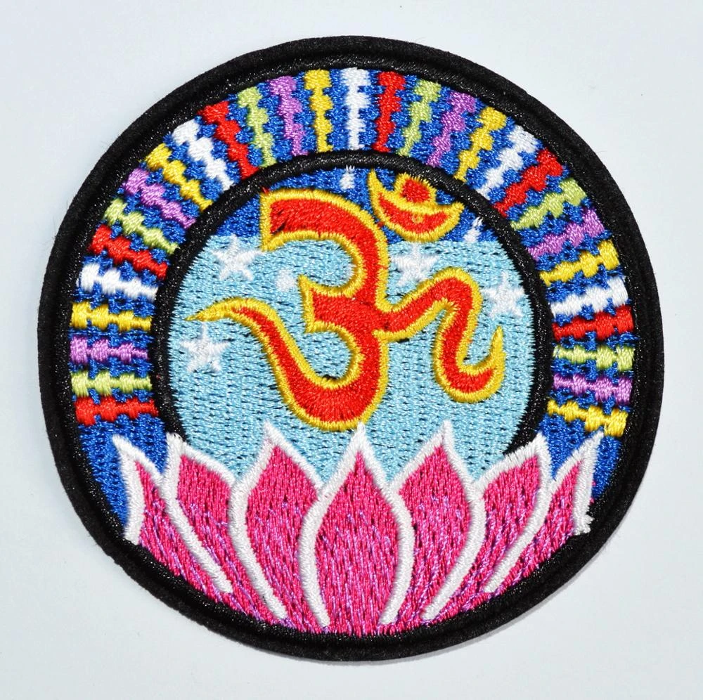 Hindu Aum Om Infinity LOTUS Rétro Yoga Trance Applique iron-on patch S-1103 NEUF
