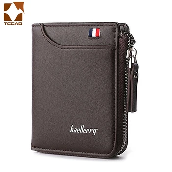 

men's purse Brand Casual Vantage Short Wallets PU Leather Male billetera hombre luxury Zipper coins bag cartera hombre piel