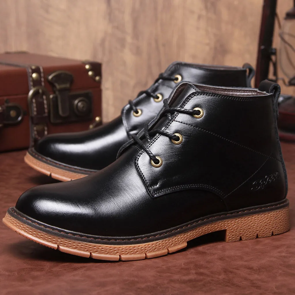 new men's Latin dance shoes modern dance hall tango shoes Round Toe Lace-Up Boots Business Shoes Flat Tango Shoes#g3