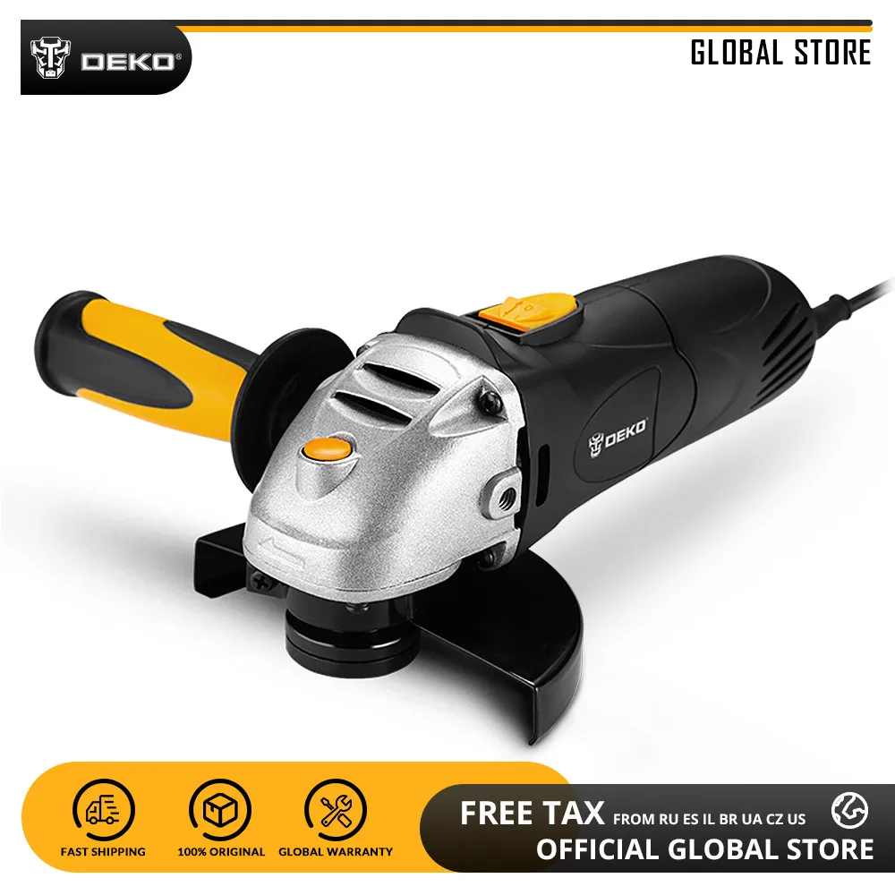 DEKO DKAG25LD1/DKAG25LD2 Electric Angle Grinder Grinding Machine Variable Speed Wood/Metal Cutting Tool