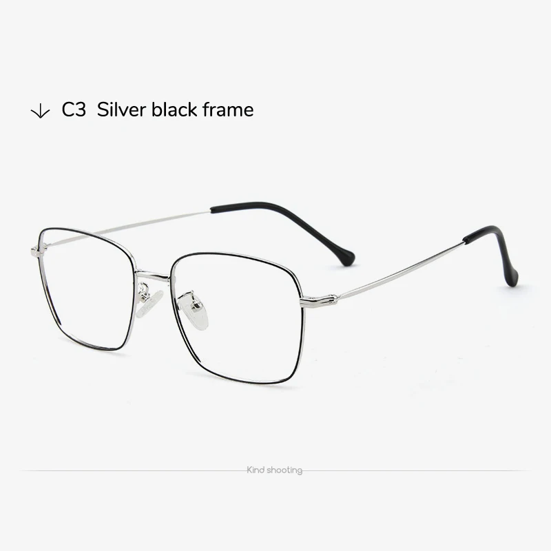 Silver black Toketorism титановая оправа для очков, Мужская качественная женская оправа для очков по рецепту - Цвет оправы: Silver black