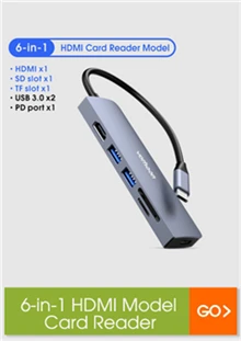 6 in 1 HDMI Card Reader Model