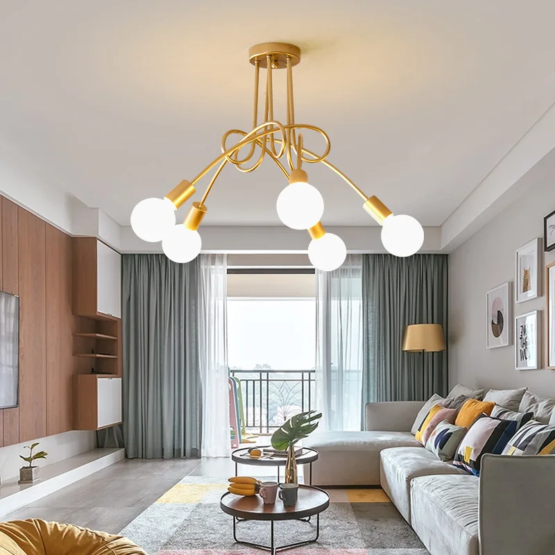 

Northern European-Style Lighting Creative Cool Living Room Lamp Bedroom Lamp Restaurant Light Modern Minimalist Iron Art Clothin