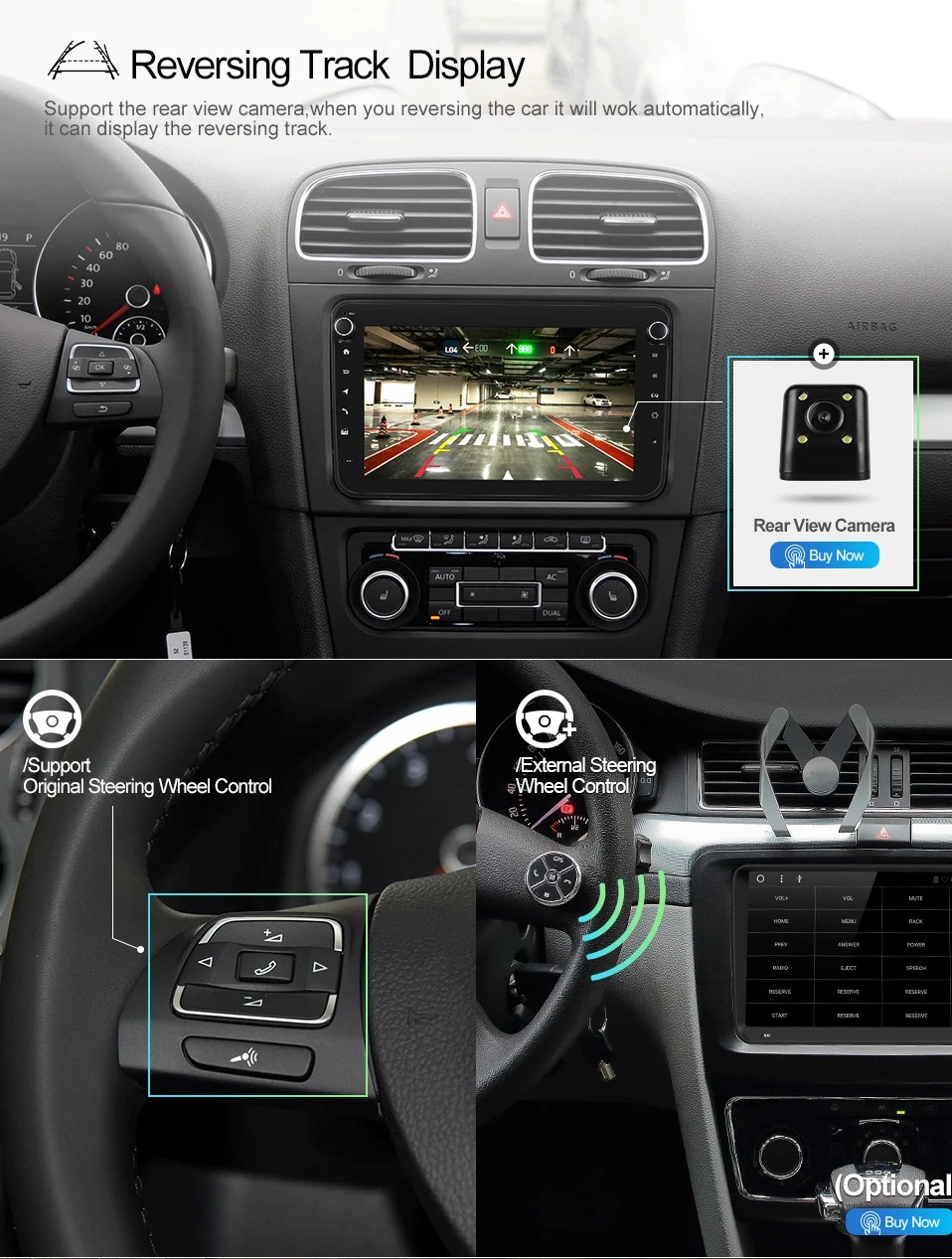 Clearance Uniway 8" 2 din android 8.1 car dvd for vw passat b6 b7 golf 5 6 tiguan polo octavia rapid fabia multimedia navigation player 8