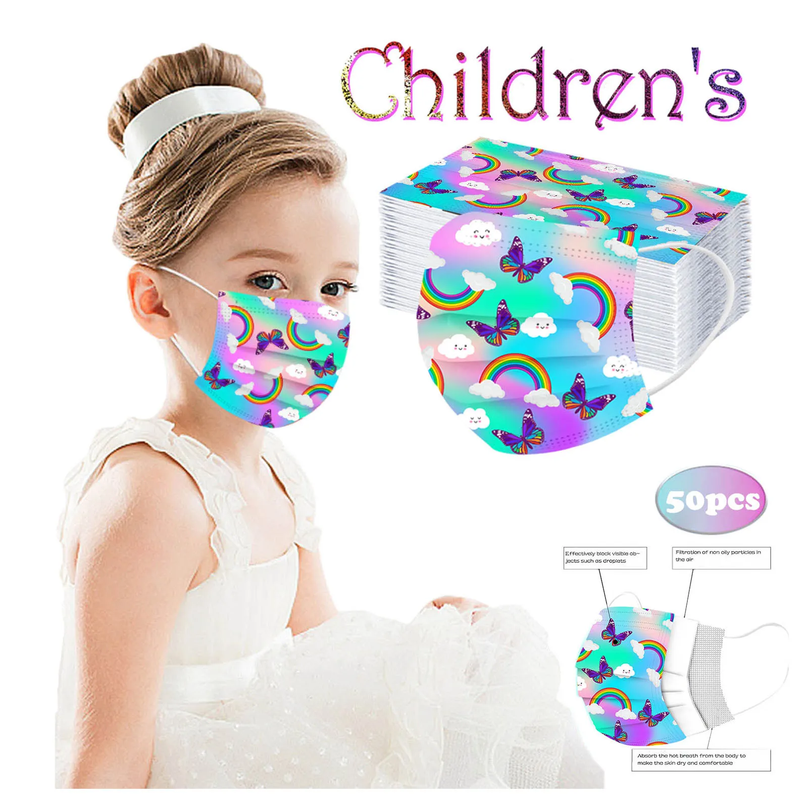 Children Mask Protection Kids Children's Disposable Face 3 Layer Mascara Descartavel Halloween Cosplay | Тематическая одежда и