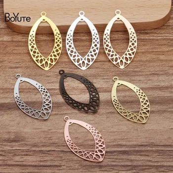 

BoYuTe (50 Pieces/Lot) 20*37MM Leaf Metal Brass Filigree Connector Charms for Jewelry Making Diy Hand Made Accessories