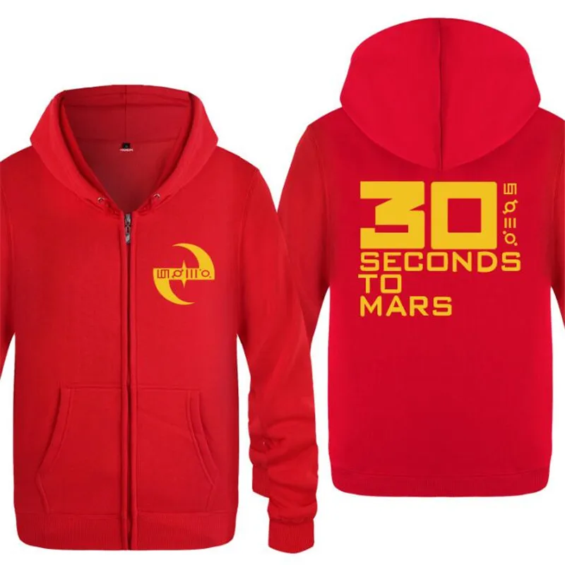 Мужские толстовки с капюшоном Rock 30STM 30 Seconds To Mars с логотипом на молнии, мужская флисовая куртка с длинными рукавами в стиле хип-хоп, зимняя мужская Толстовка