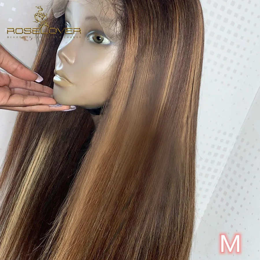 Цветные человеческие волосы парики 4/27 Выделите Remy бразильские человеческие волосы парики 13*6 кружевные передние парики 8-2" 150% плотность предварительно выщипанные парики