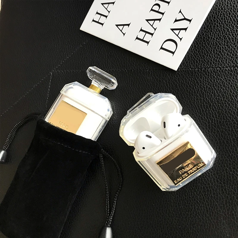 Силиконовый чехол в виде флакона духов для airpods, защитный чехол для наушников, Bluetooth, беспроводной Чехол для наушников, чехол для зарядки