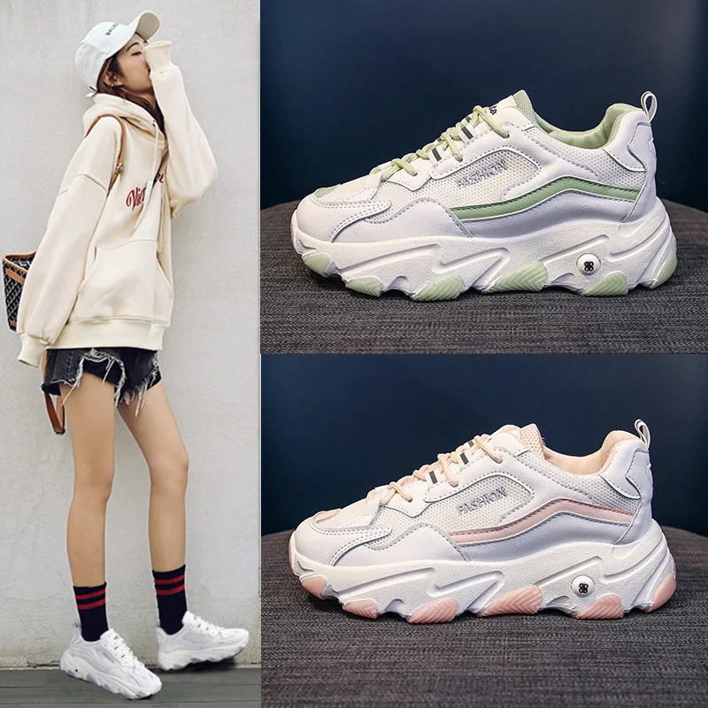 18 Shoes Women's Net Red Shoes All-match New Platform Super Fire Spring Autumn Sports Footwear