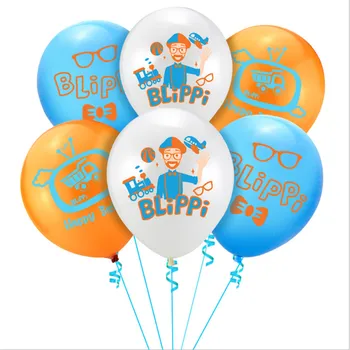

Original Blippi theme balloon 12 inch latex balloon baby birthday party decoration balloon