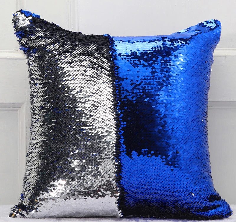 DIY двухцветные блестящие подушки с блестками, декоративная наволочка для дома, двусторонняя наволочка с блестками, волшебные подушки для изменения цвета - Цвет: 2