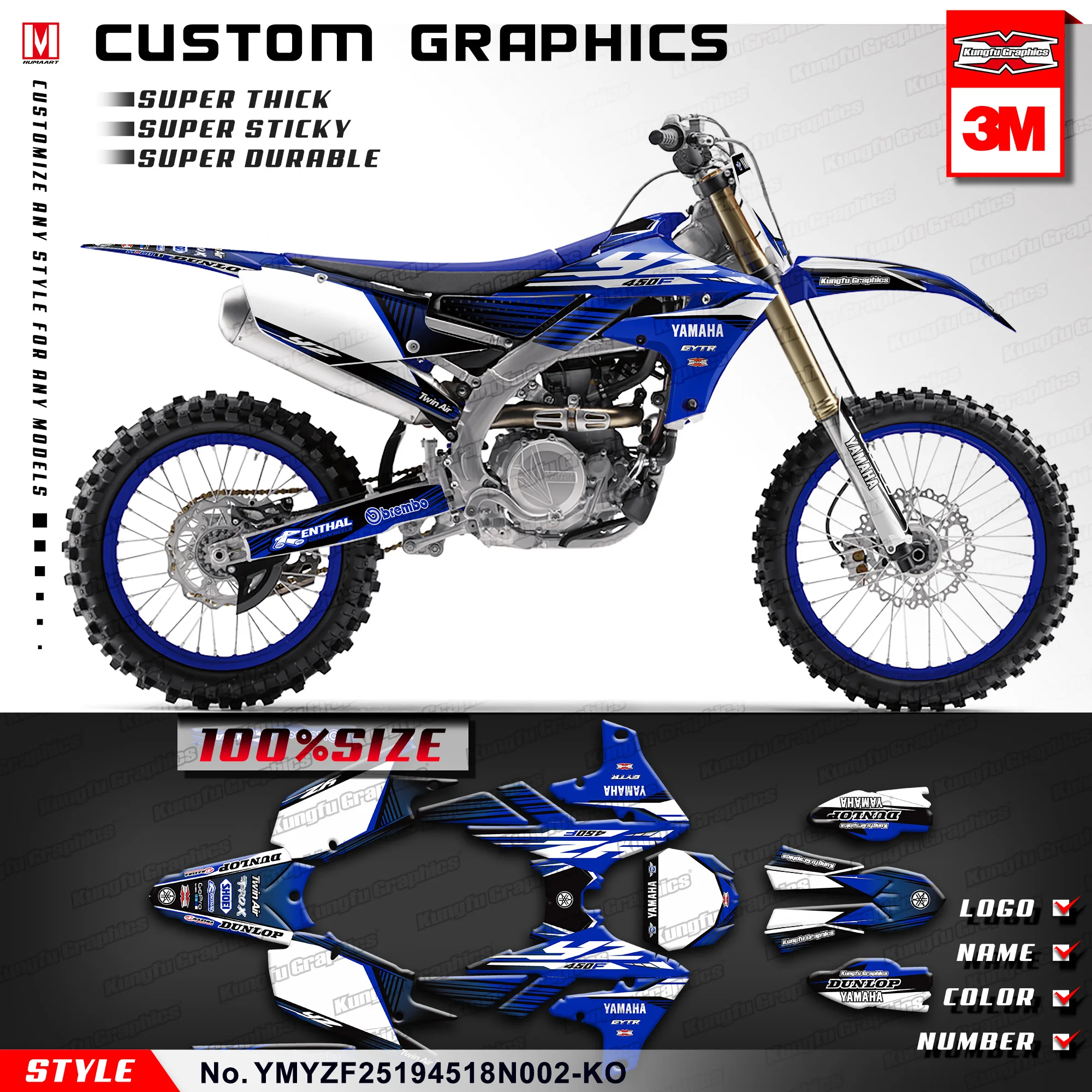И рисунком кунг-фу графика на заказ Стикеры MX наклейка комплект для Yamaha YZ450F YZ250F YZ